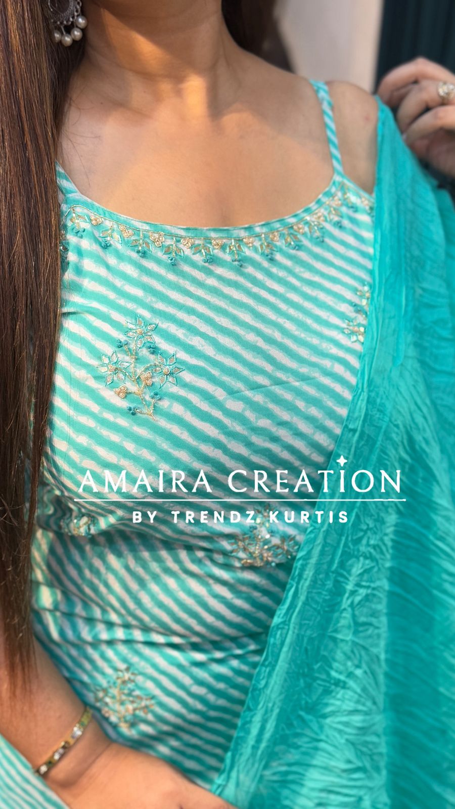 Noodle strap Lehriya Cotton Pant Set