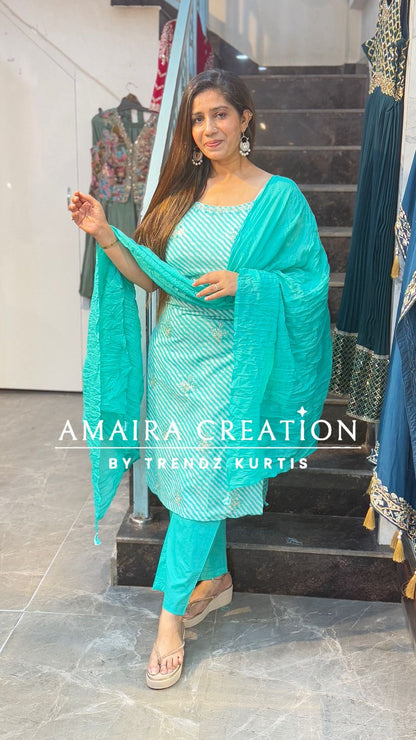 Noodle strap Lehriya Cotton Pant Set