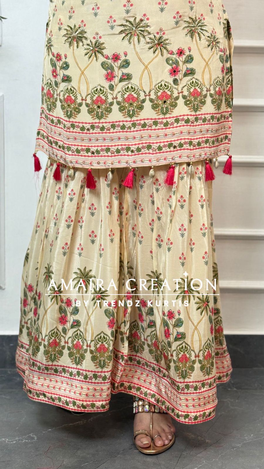 Premium Crepe Printed Sharara Set