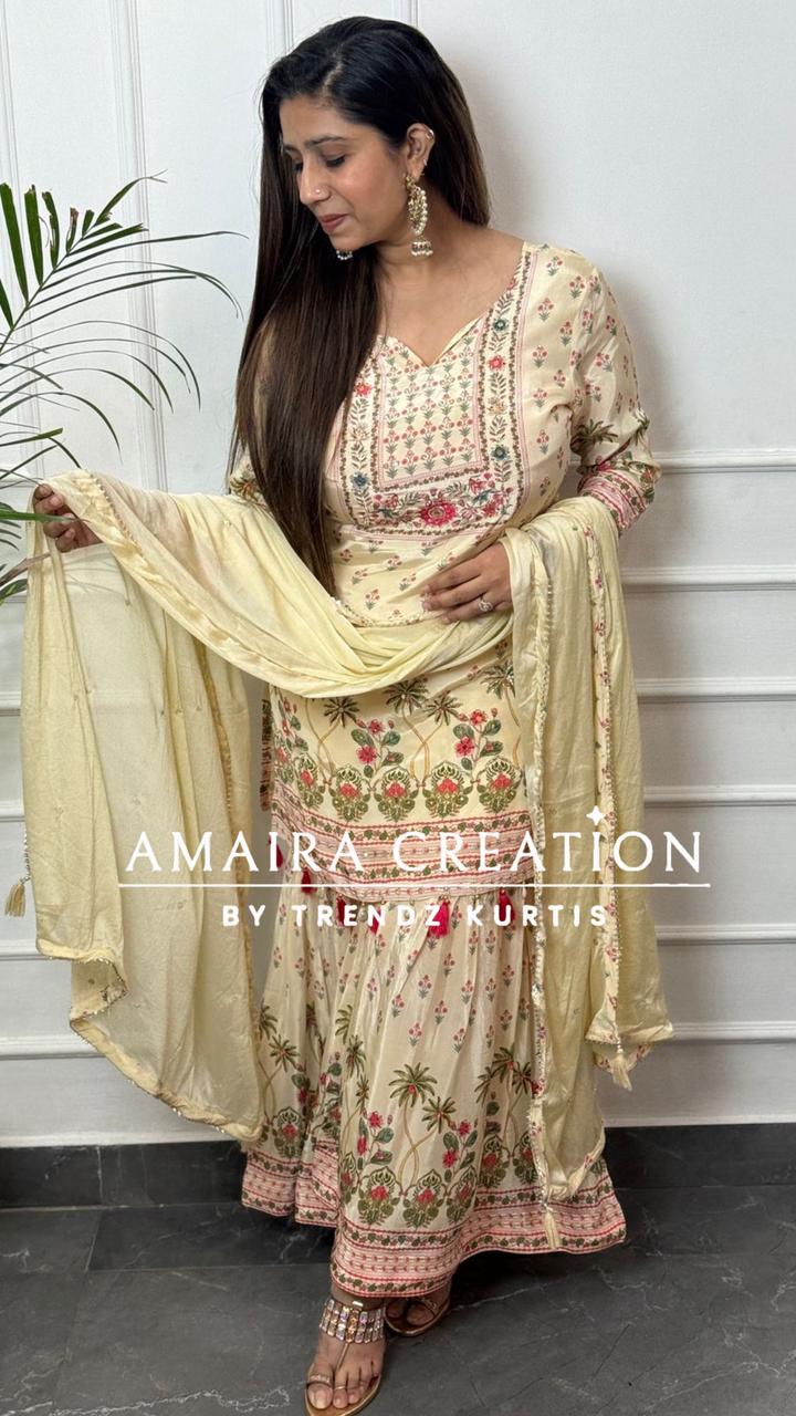 Premium Crepe Printed Sharara Set