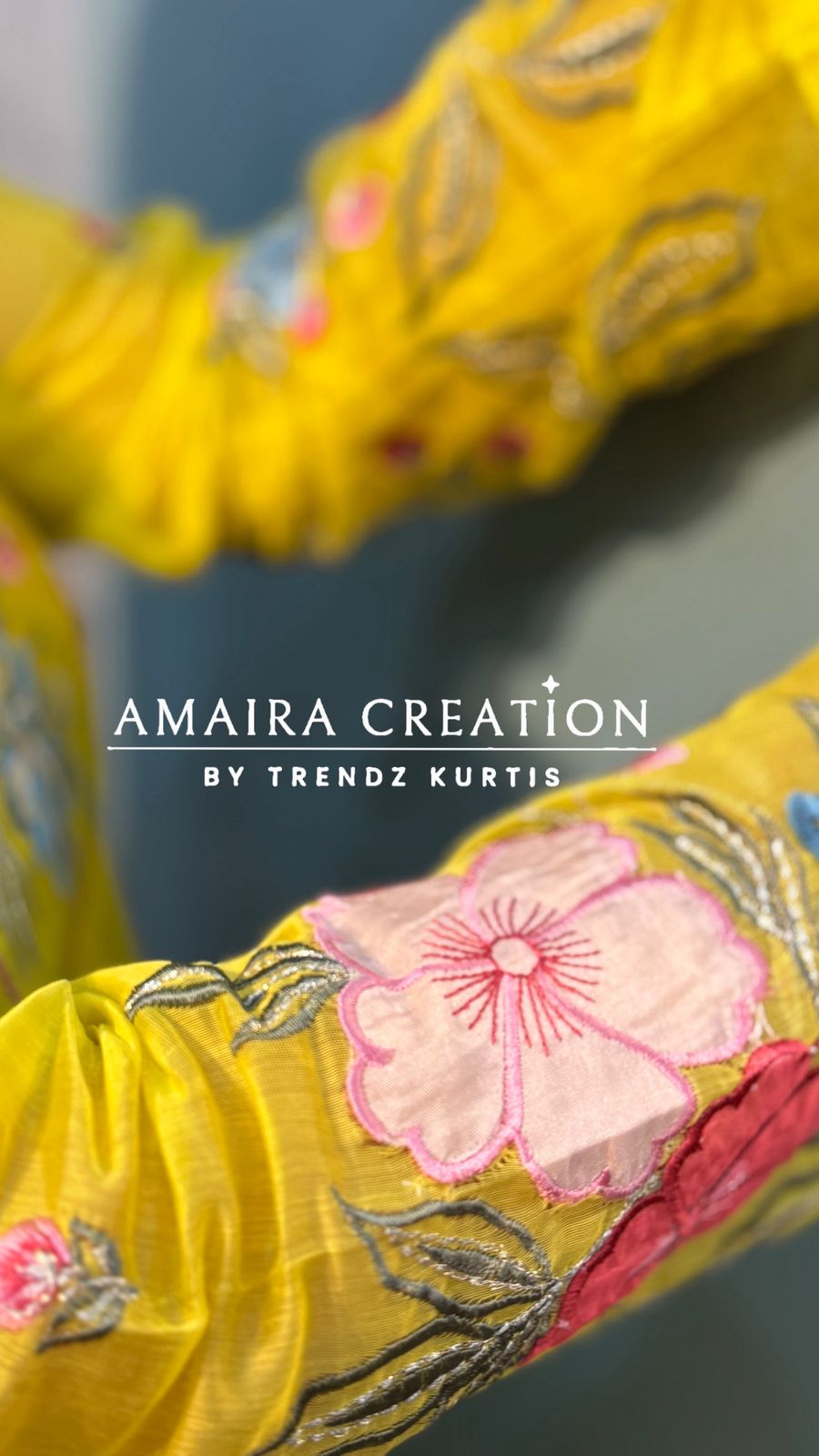 Neon Green Mull Chanderi Indowestern Set with Beautiful Floral Embroidery Detailing