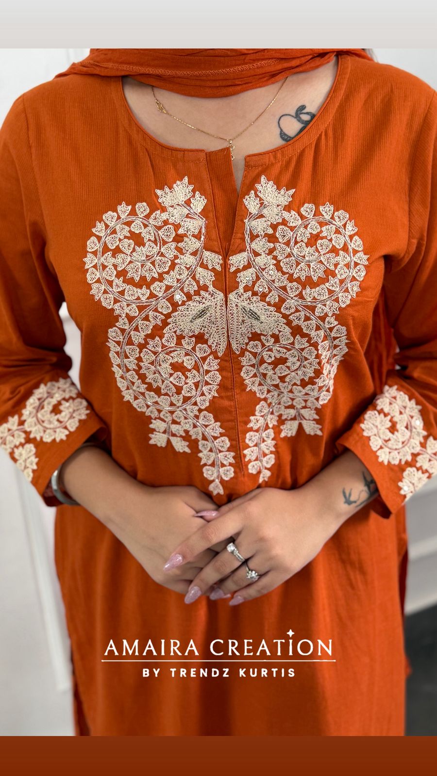 Premium Cotton Pant Set With Beautiful Work