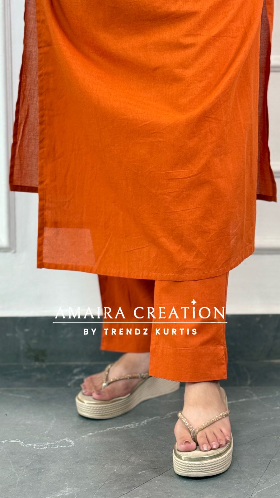 Premium Cotton Pant Set With Beautiful Work