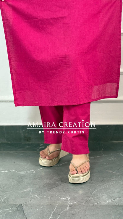 Premium Cotton Pant Set With Beautiful Work