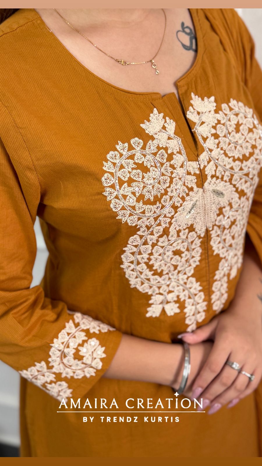 Premium Cotton Pant Set With Beautiful Work