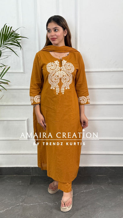 Premium Cotton Pant Set With Beautiful Work