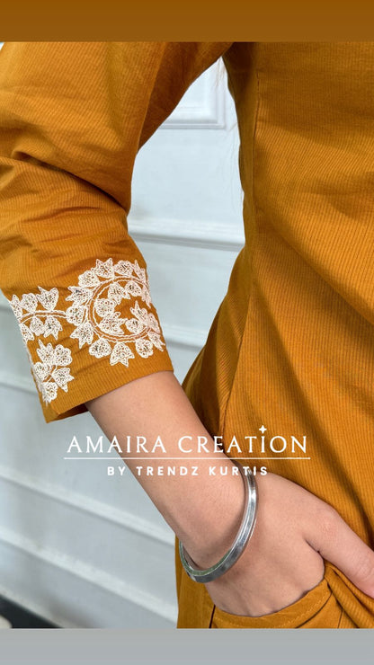 Premium Cotton Pant Set With Beautiful Work