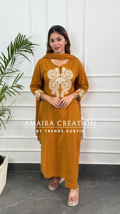 Premium Cotton Pant Set With Beautiful Work