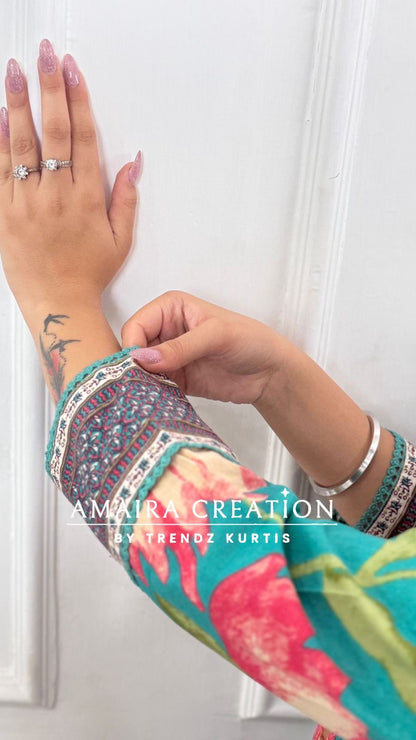 Floral Print Cotton A line set