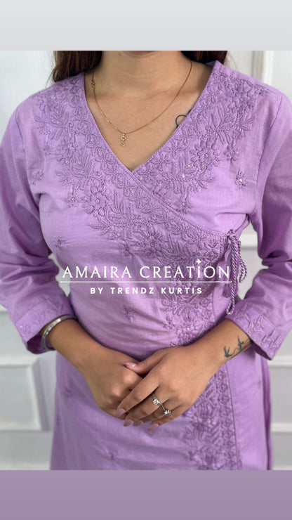 Premium Cotton Chikankari A Line Set