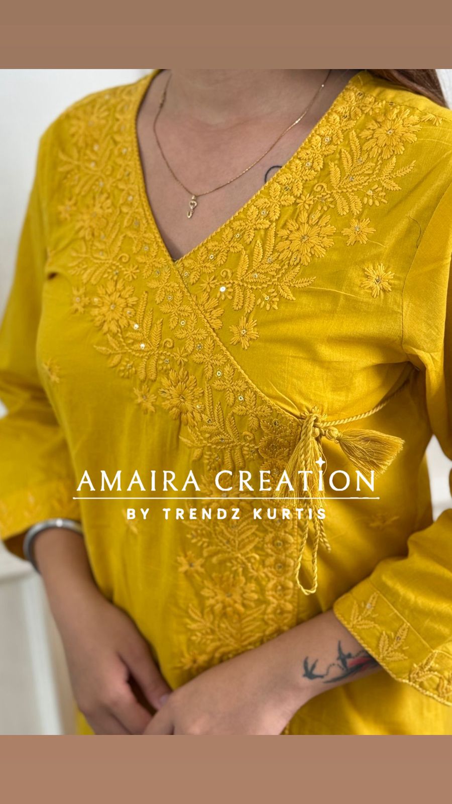 Premium Cotton Chikankari A Line Set