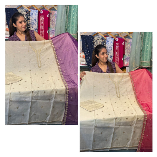 Premium Kota Doria With Organza Dupatta