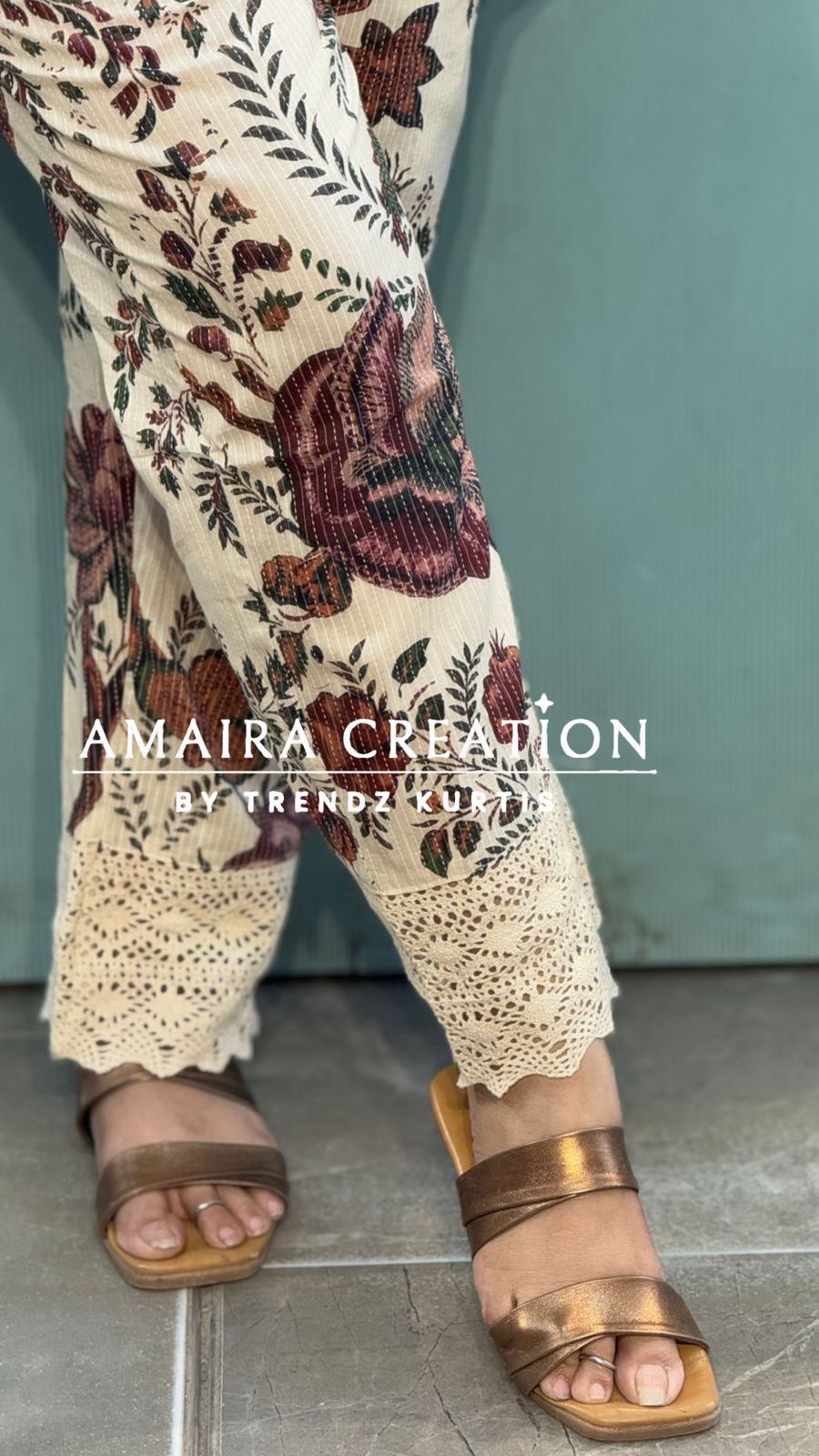 Premium Cotton Light Beige Cotton Cord Set With Beautiful Lace Detailing