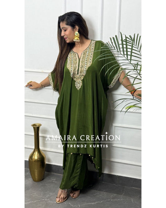 Premium Crepe  Kaftan  Set