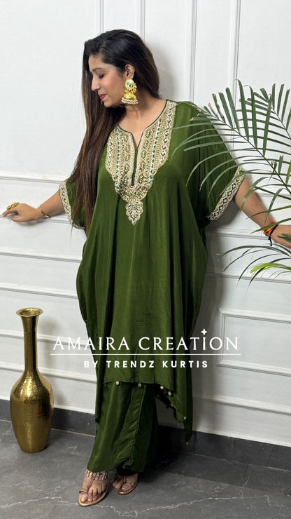 Premium Crepe  Kaftan  Set
