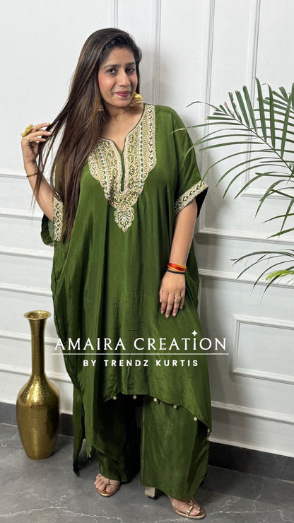 Premium Crepe  Kaftan  Set