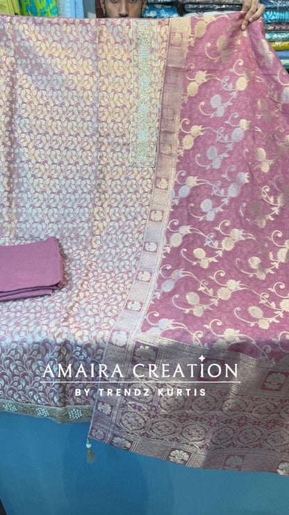 Premium Banarasi Fabric Unstitched Suit