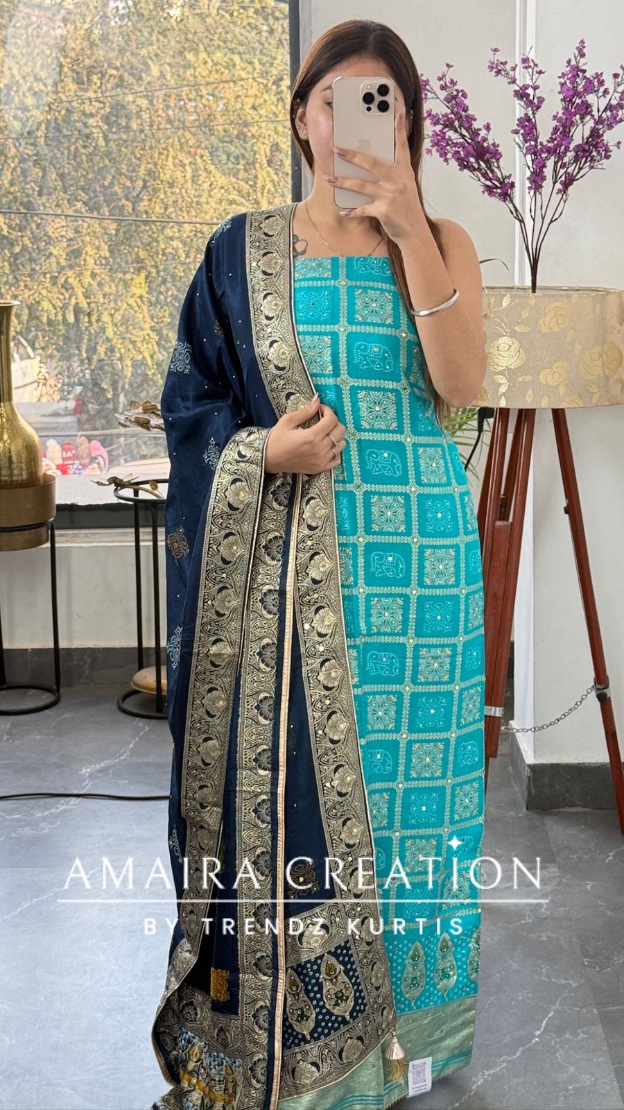 Premium Banarasi Silk Firozi Color Unstitch Suit With Contrast Banarasi Dupatta