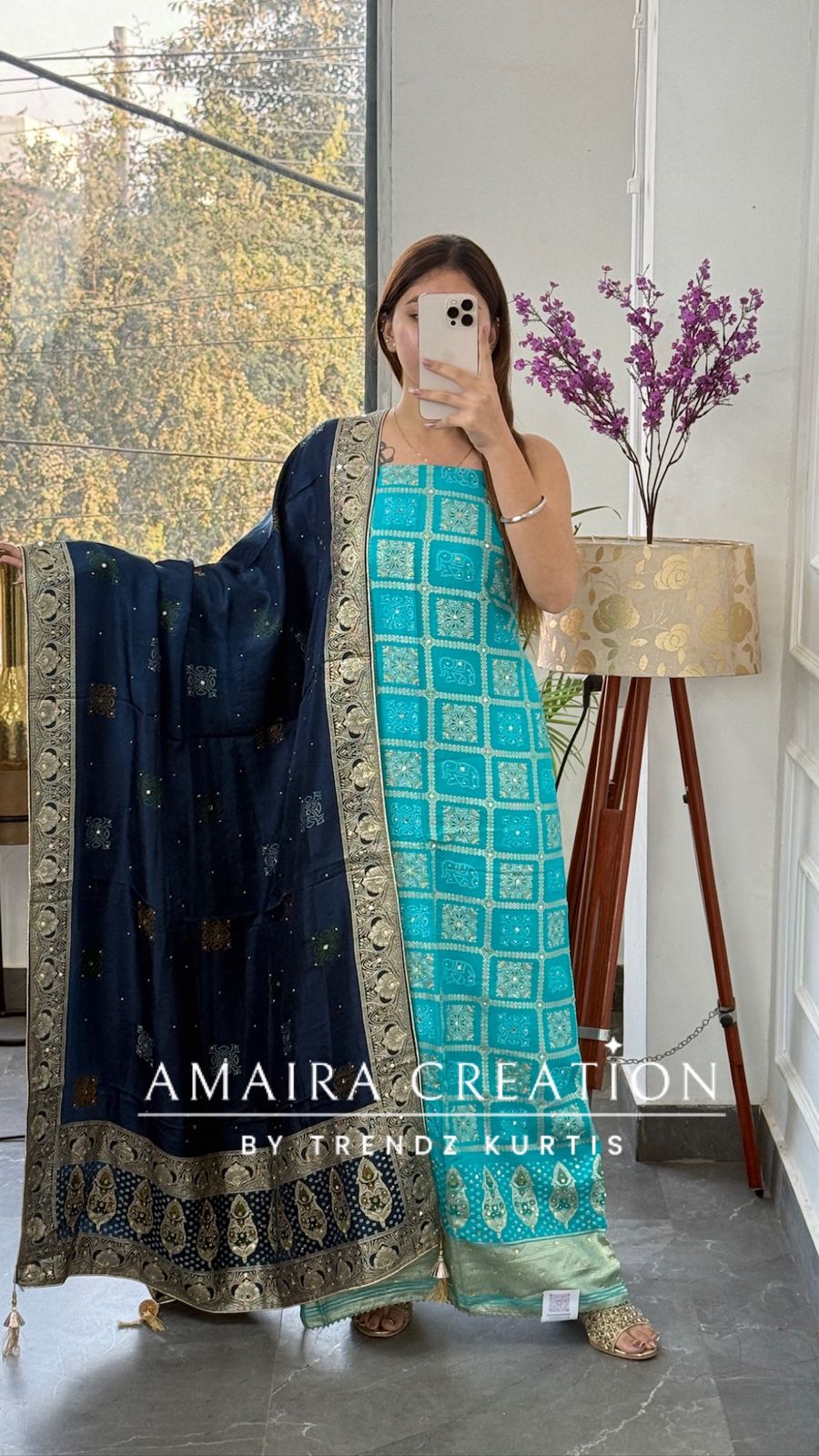 Premium Banarasi Silk Firozi Color Unstitch Suit With Contrast Banarasi Dupatta