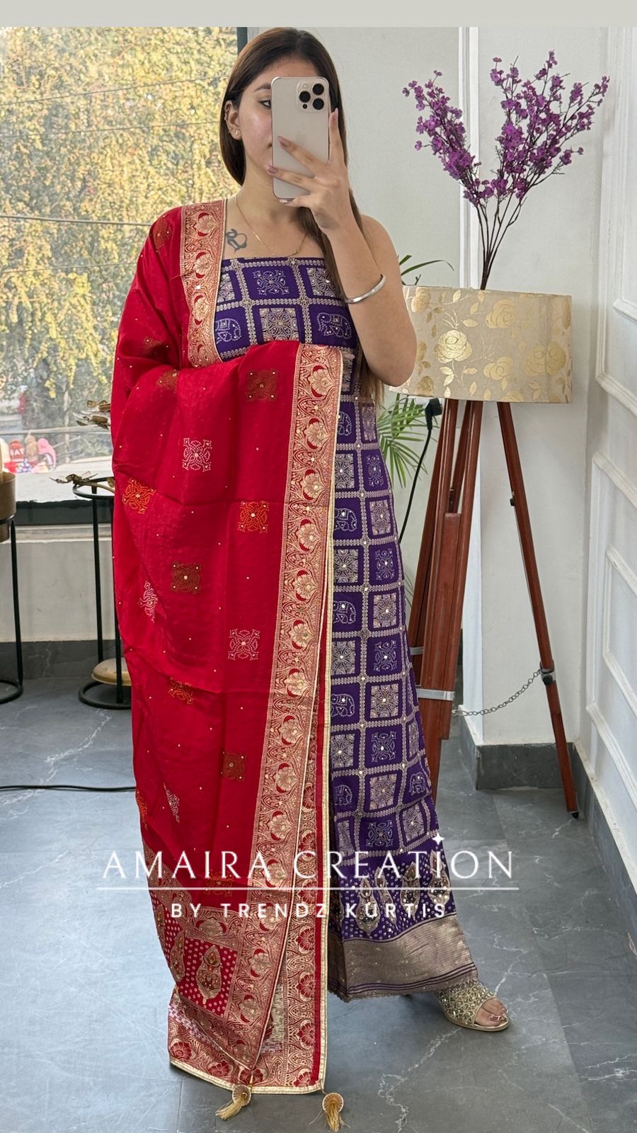 Premium Banarasi Silk Purple Color Unstitch Suit With Contrast Banarasi Dupatta