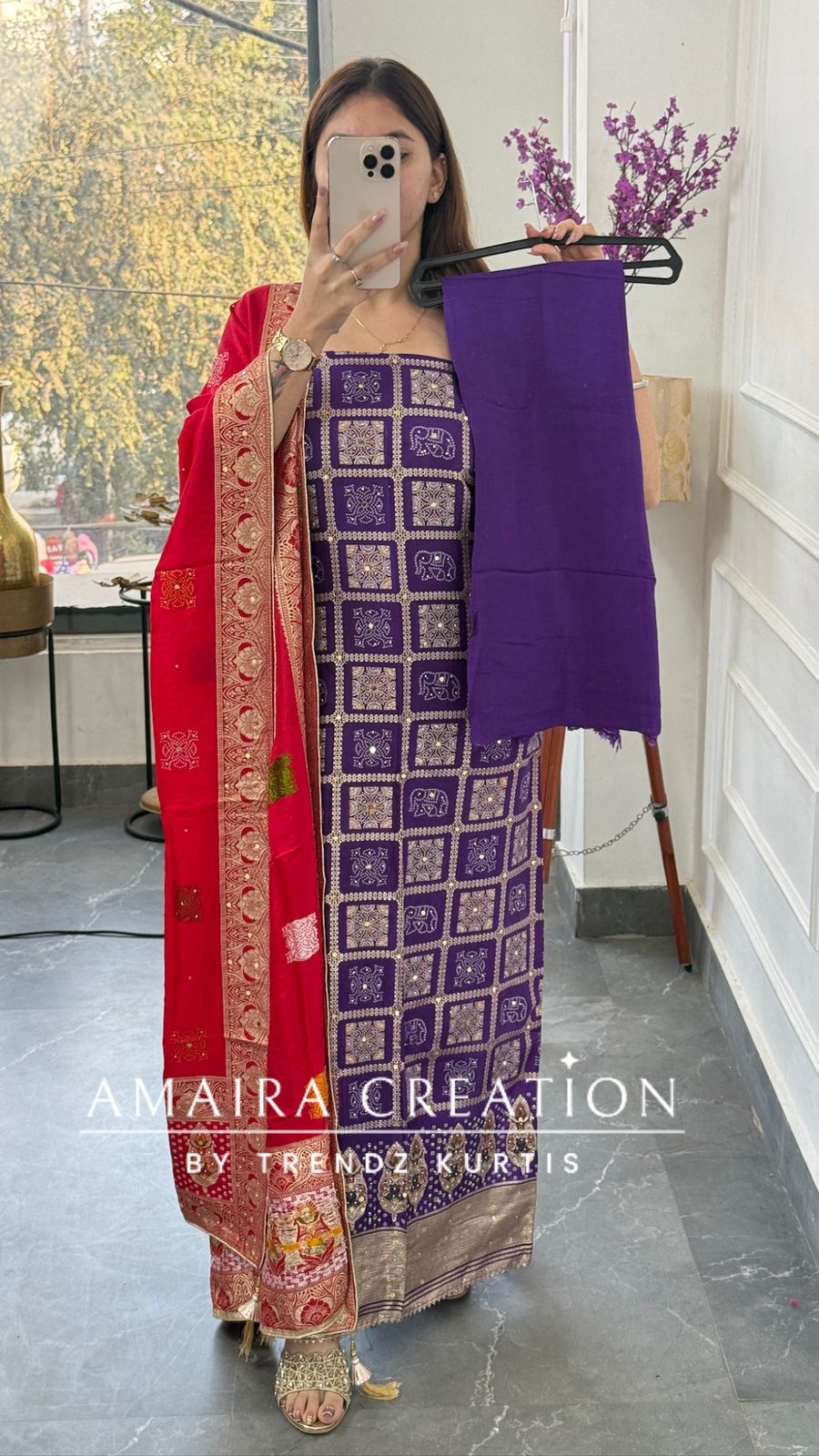 Premium Banarasi Silk Purple Color Unstitch Suit With Contrast Banarasi Dupatta