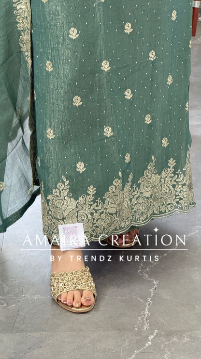 Premium Fendi Fabric Embroidered Turkish Color Unstitch Sui