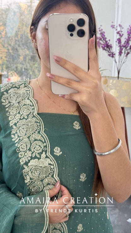 Premium Fendi Fabric Embroidered Turkish Color Unstitch Sui