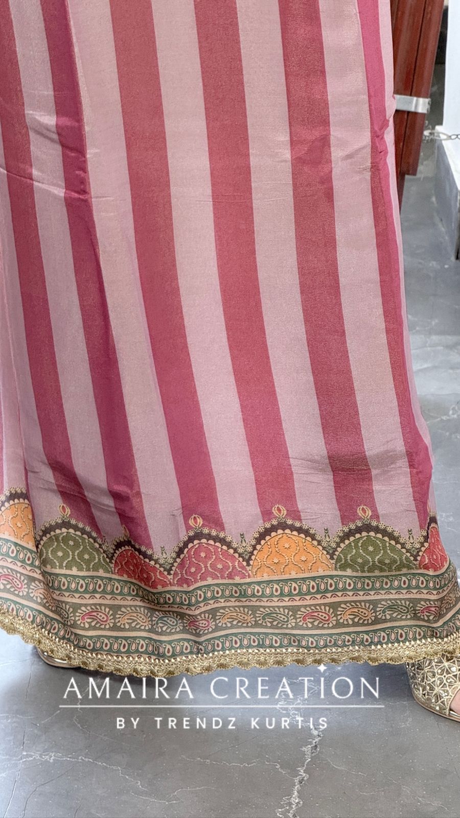 Premium Shimmer Glass Tissue Mauve Color Unstitch Suit