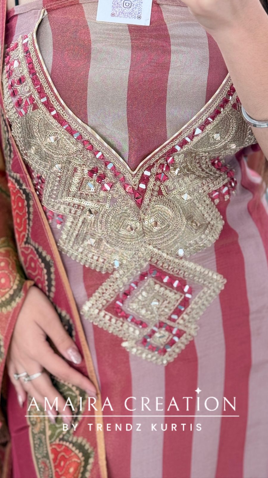 Premium Shimmer Glass Tissue Mauve Color Unstitch Suit