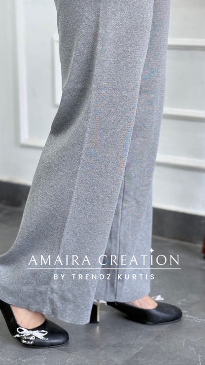 Premium Wool Grey Colour Cord Set(Free Size upto 42 Chest)