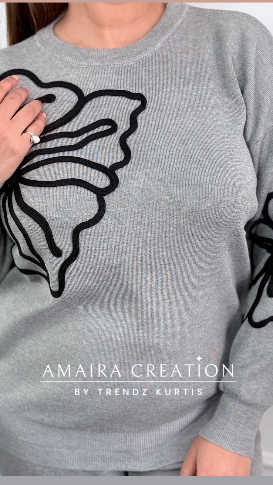 Premium Wool Grey Colour Cord Set(Free Size upto 42 Chest)