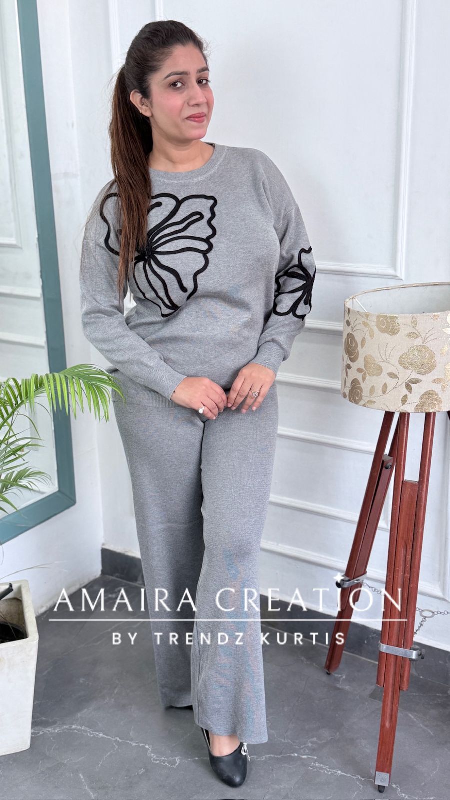 Premium Wool Grey Colour Cord Set(Free Size upto 42 Chest)