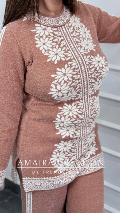 Premium Wool Beige Colour Cord Set