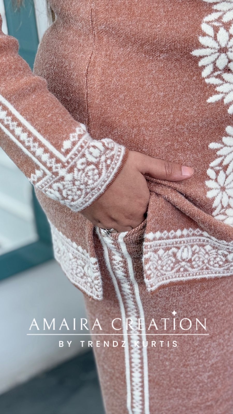 Premium Wool Beige Colour Cord Set