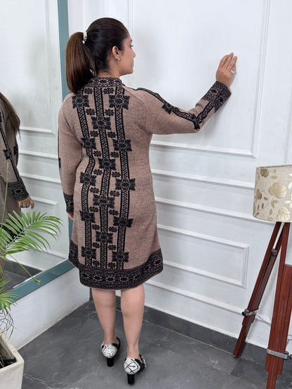 Premium Woolen Brown Colour Dress