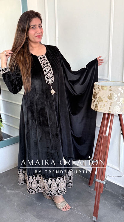 Premium Velvet Black Colour Anarkali