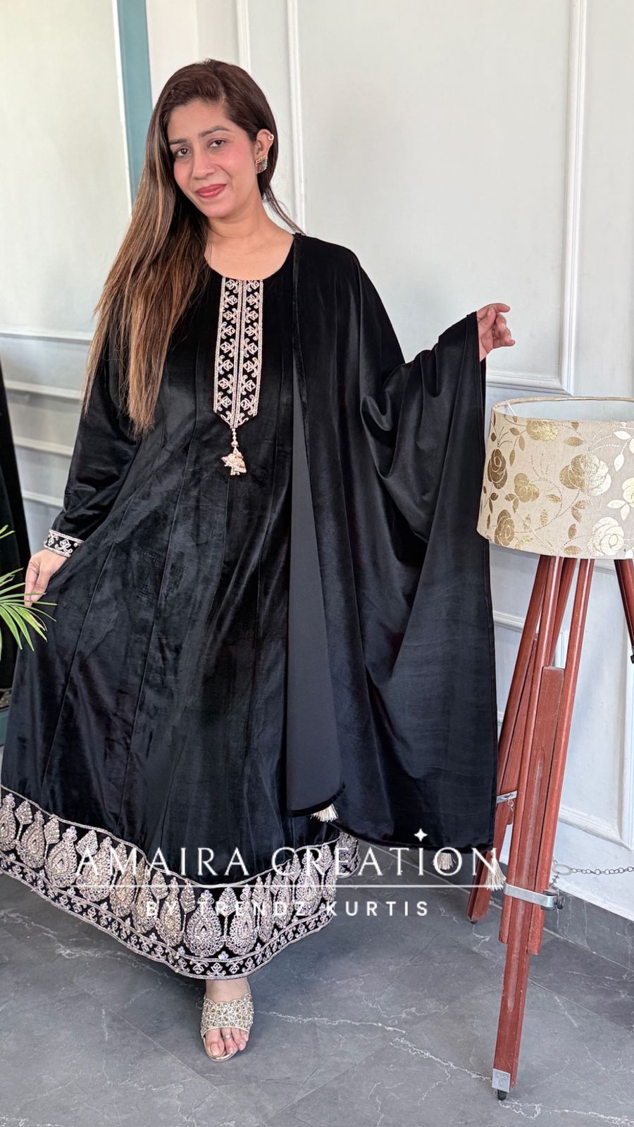 Premium Velvet Black Colour Anarkali