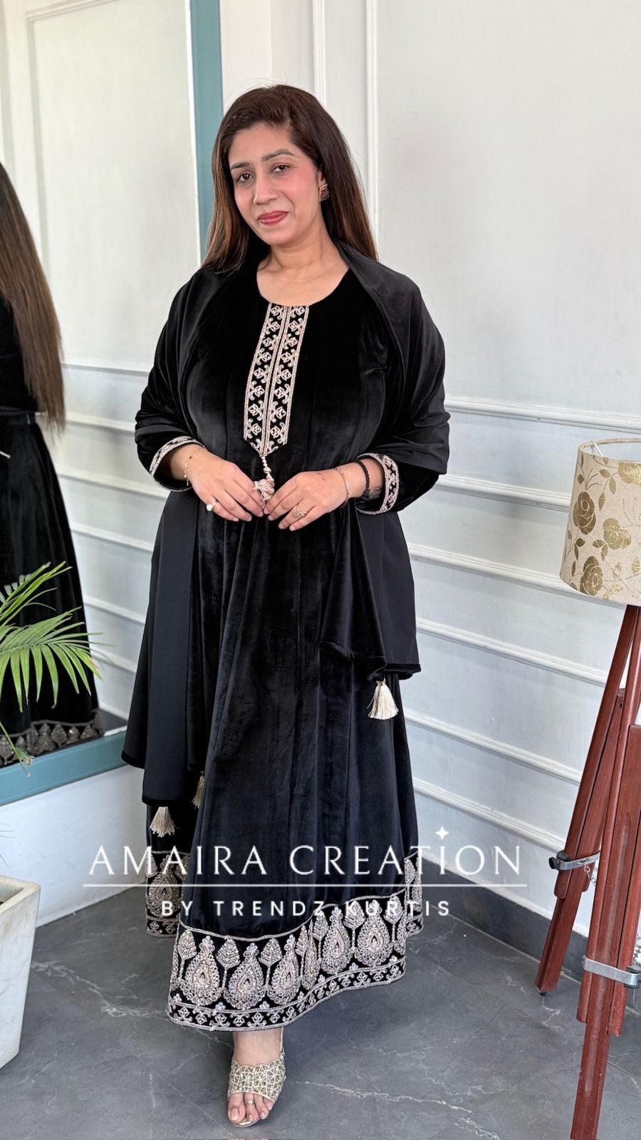 Premium Velvet Black Colour Anarkali