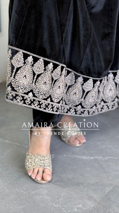 Premium Velvet Black Colour Anarkali