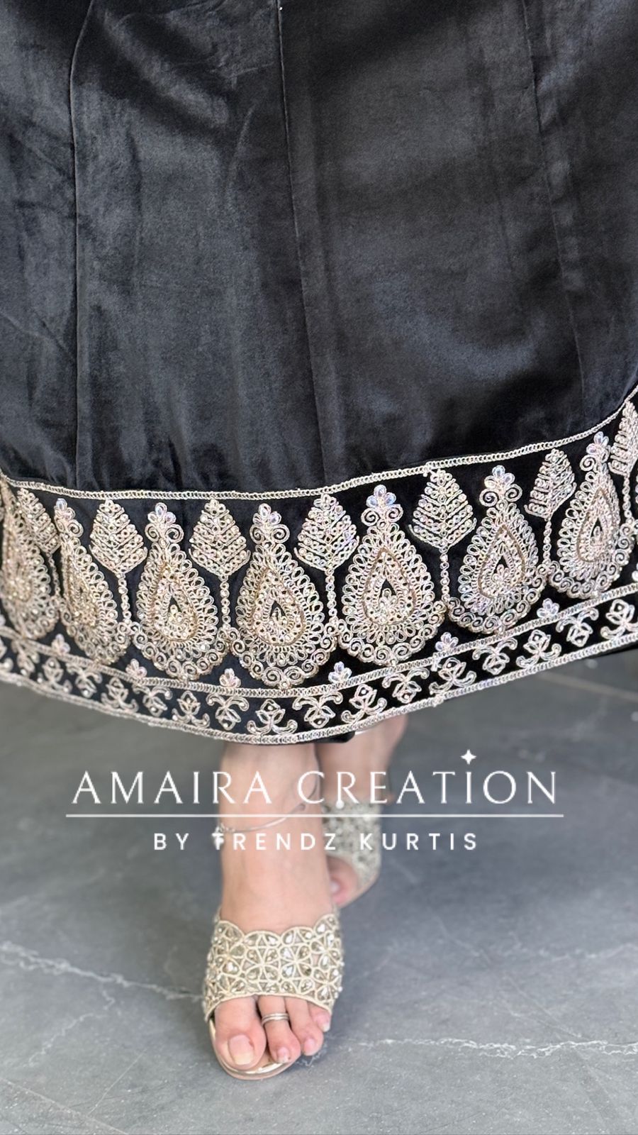 Premium Velvet Black Colour Anarkali