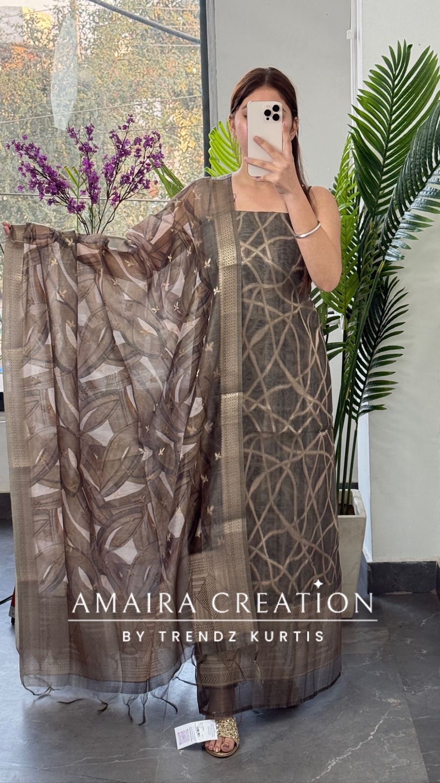 Premium Olive green  Banarasi Silk Fabric Unstitched Suit With Royal Banarasi Dupatta