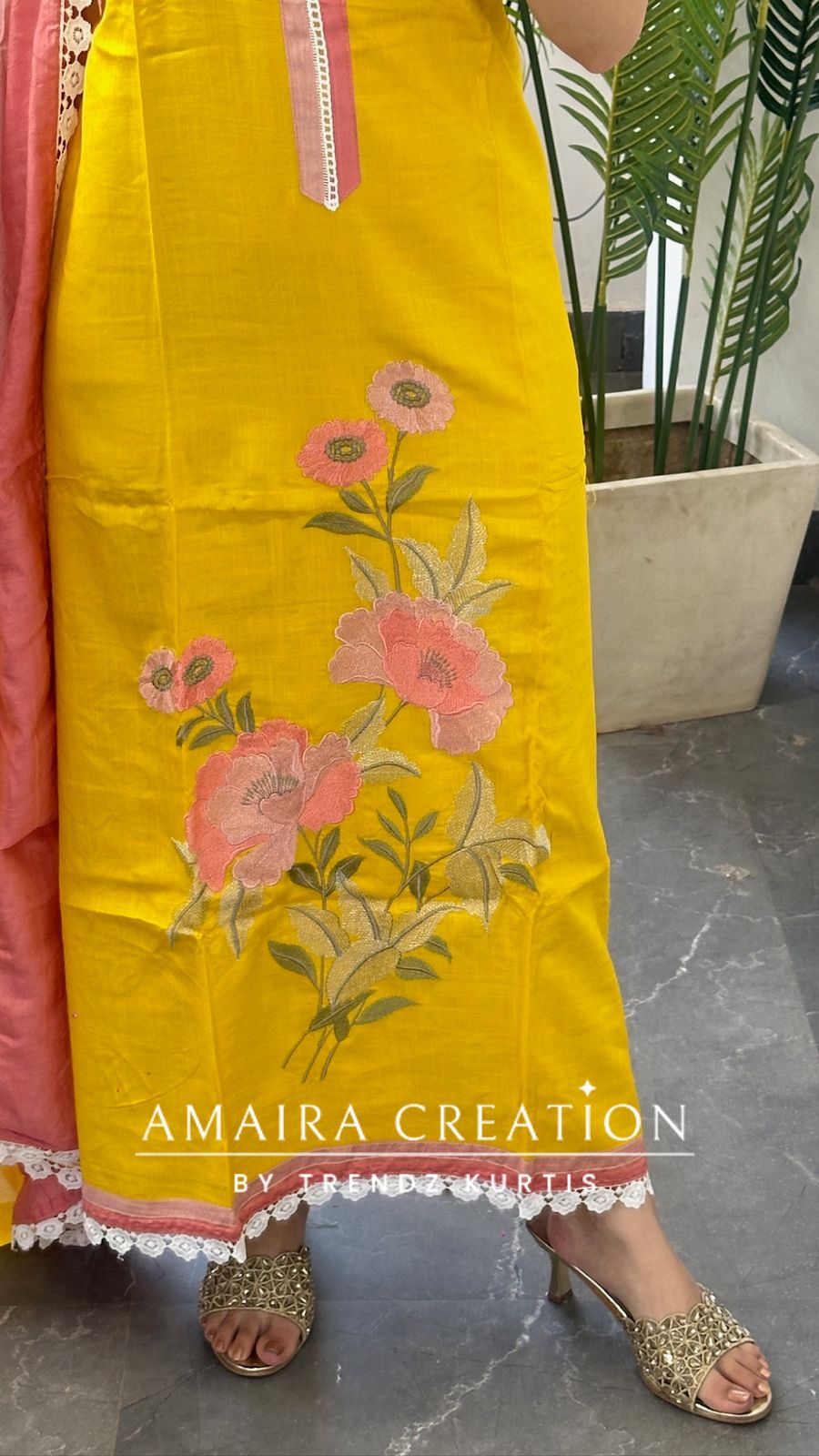 Premium Cotton Reyon Mustard Colour Beautiful Thread Embroiderey Unstitch Suit