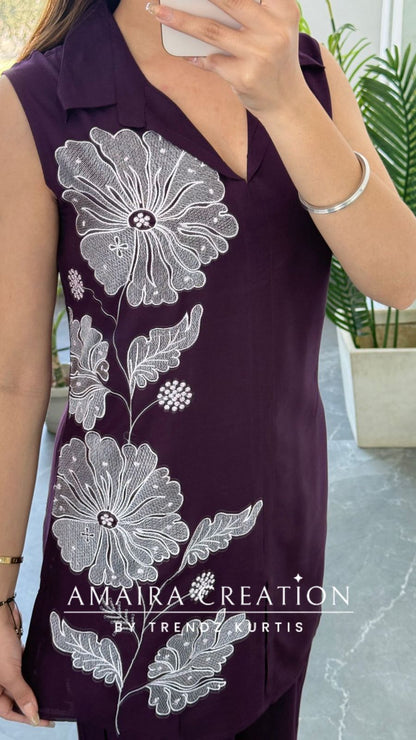 Premium Reyon Fabric Wine Colour