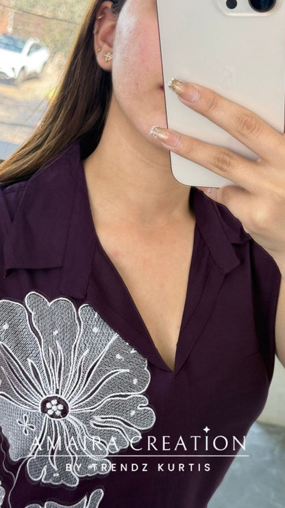 Premium Reyon Fabric Wine Colour