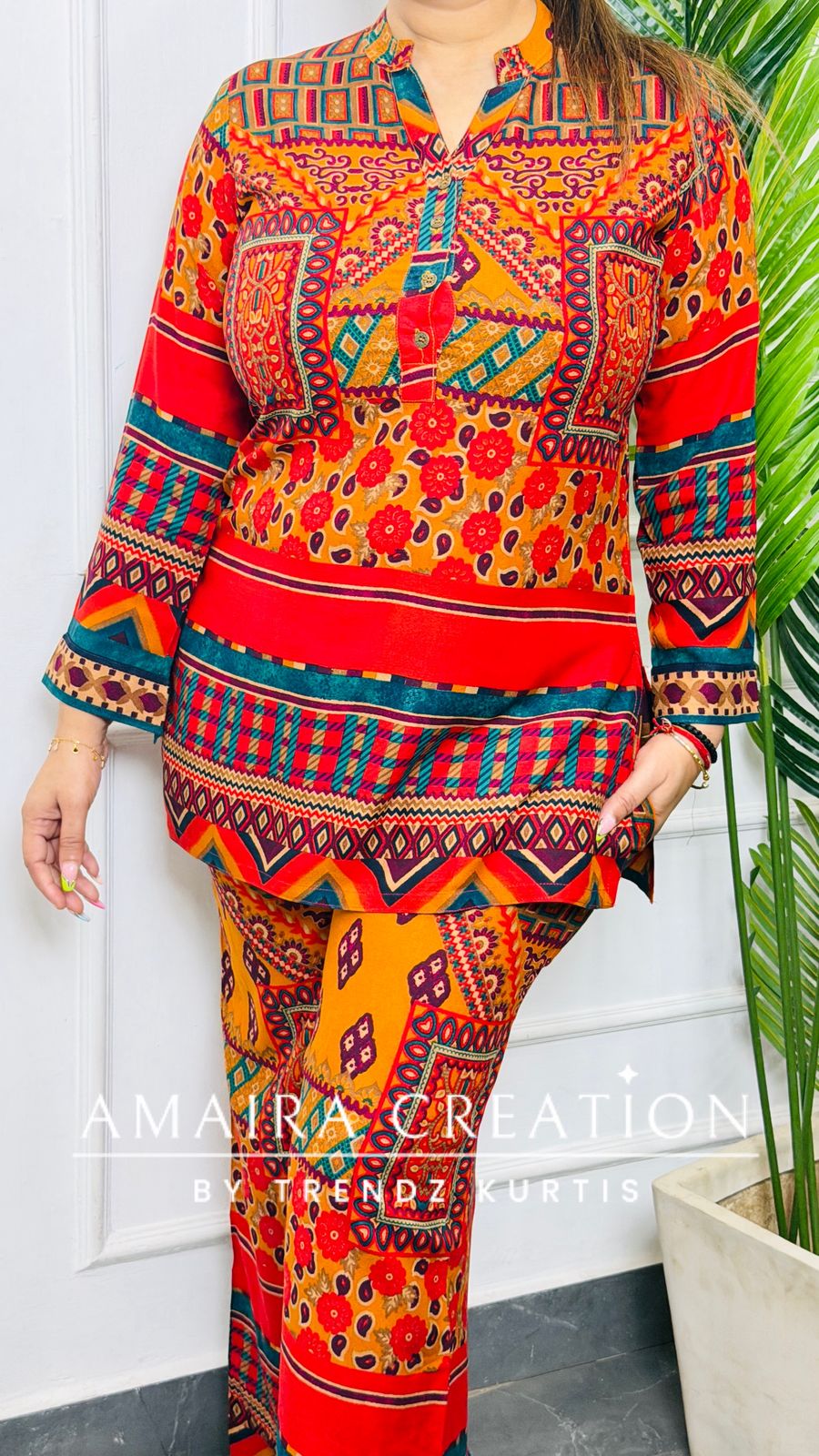 Premium Reyon Jaipuri Print Mustard Colour Super Comfortable Cord Set