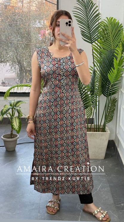 Premium Very Soft Reyon Fabric Blue Colour Kurti(17 Inches Sleeves Available)