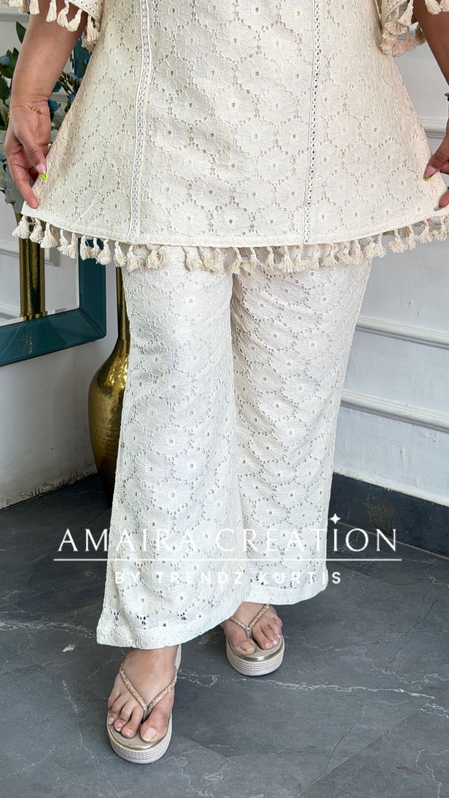 Premium Schiffli Cotton Cord Set With Mul Cotton Lining