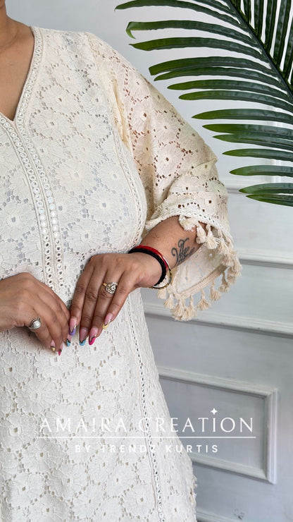 Premium Schiffli Cotton Cord Set With Mul Cotton Lining