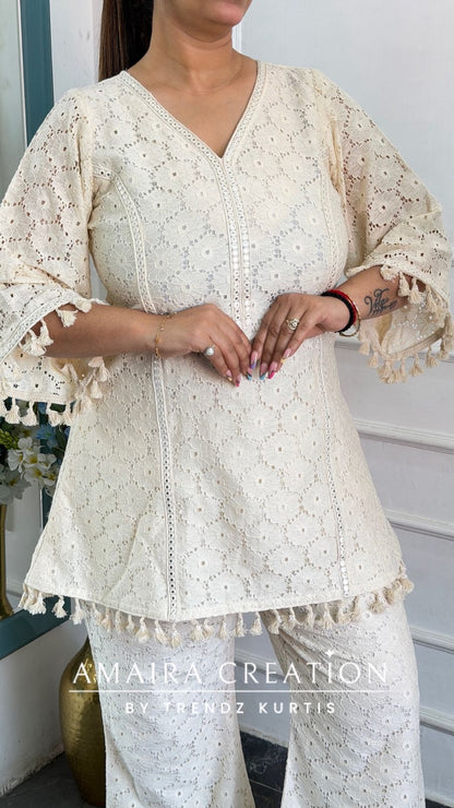 Premium Schiffli Cotton Cord Set With Mul Cotton Lining