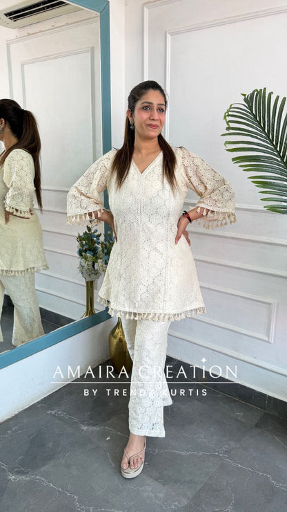 Premium Schiffli Cotton Cord Set With Mul Cotton Lining